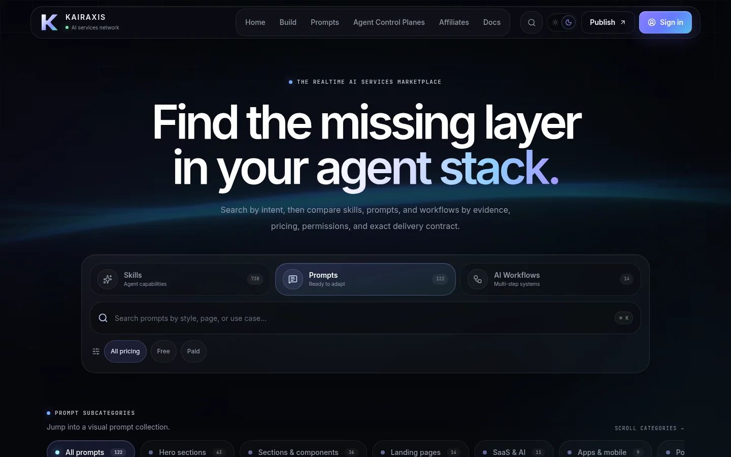 La marketplace Kairaxis pour les outils et workflows d’intelligence artificielle