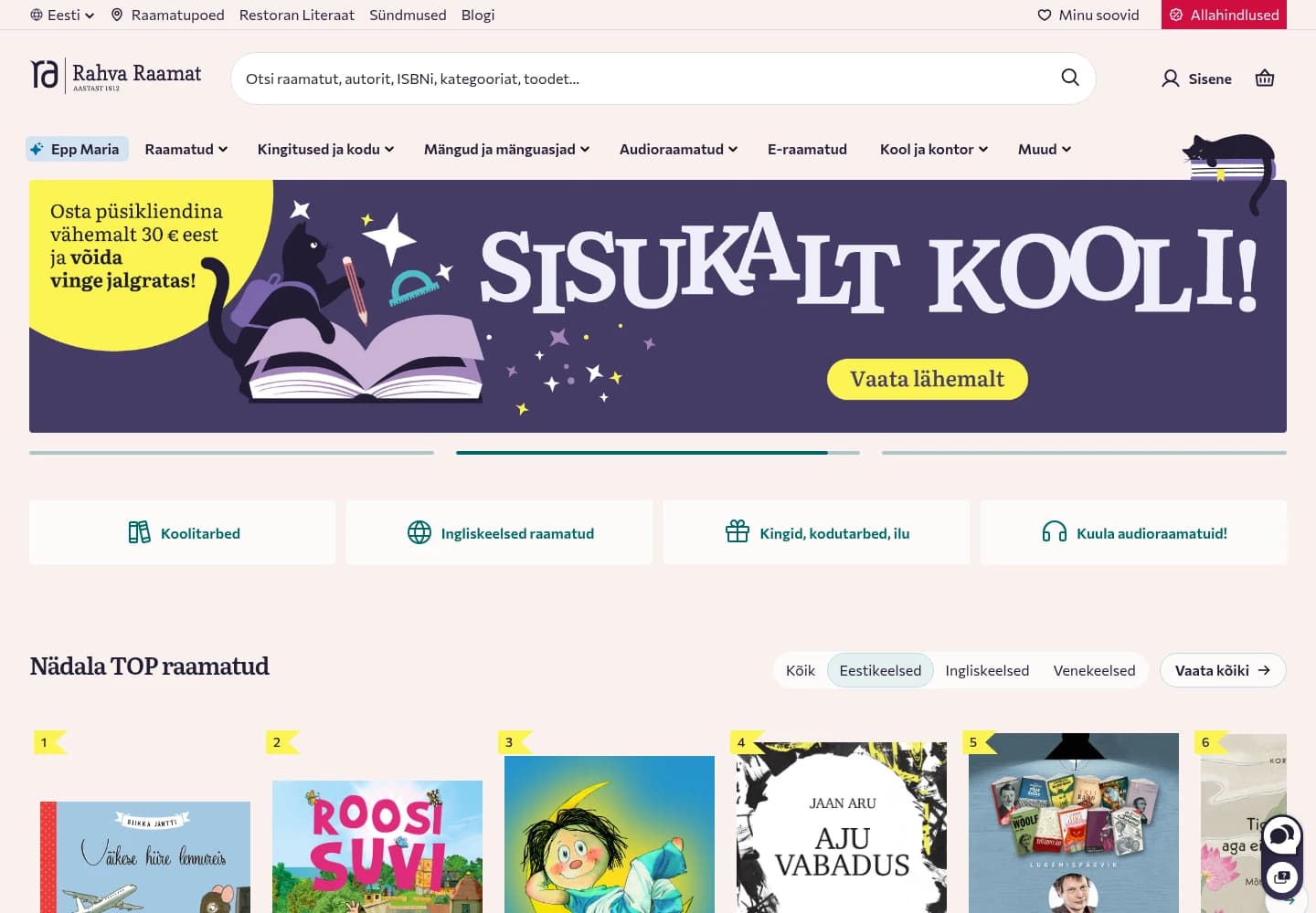 La librairie en ligne Rahva Raamat et son catalogue de livres